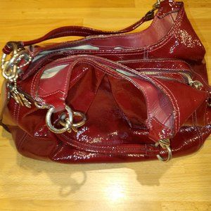 Coach Wine/Burgundy F107315734 Patent Leather tote